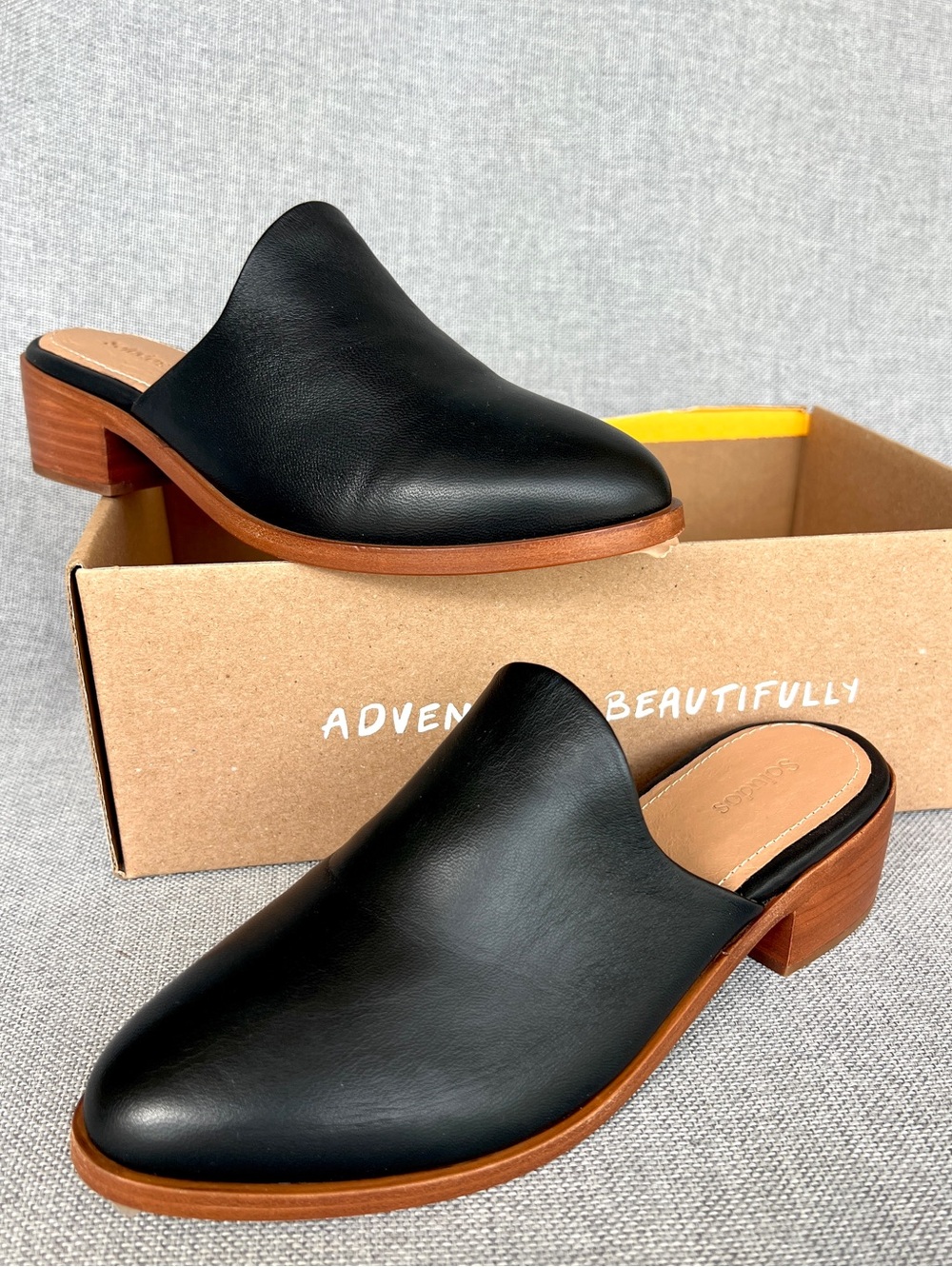 Soludos The Venetian Leather Mule black brown size 6